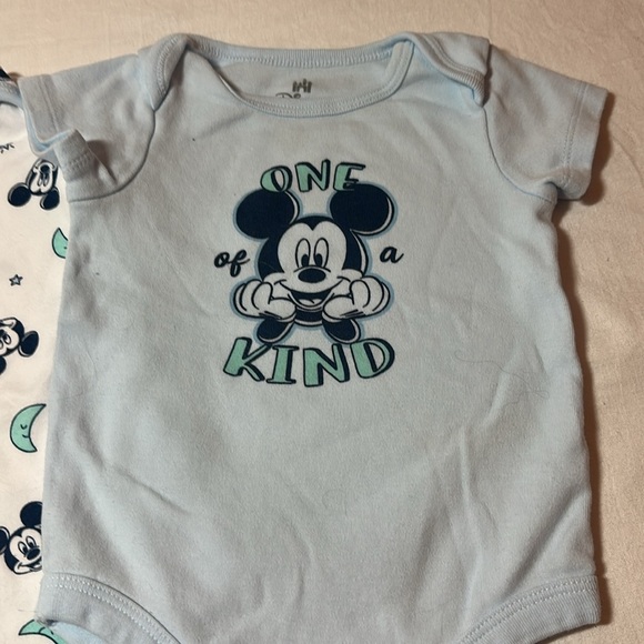 Disney - Mickey Mouse Baby Bodysuit Duo - Light Blue and White - Picture 2 of 5